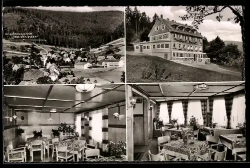 AK Enzklösterle /Wildbad, Kur- und Erholungsheim Waldfriede, Innenansichten, Umgebung