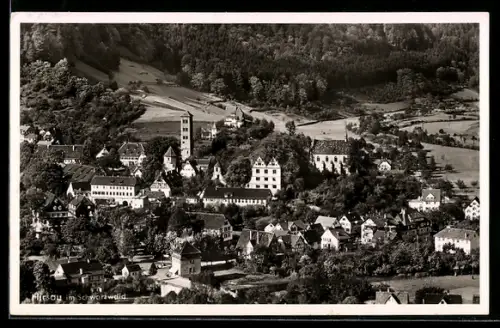 AK Hirsau im Schwarzwald, Ortsansicht mit Kloster aus der Vogelschau