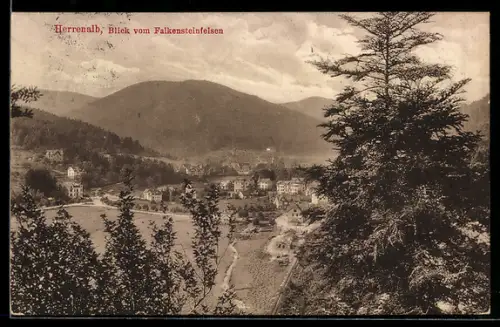 AK Herrenalb, Blick vom Falkensteinfelsen