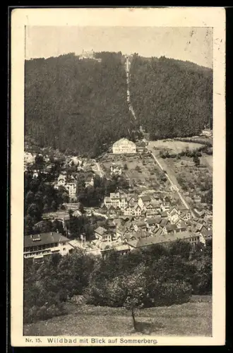 AK Wildbad, Totalansicht mit Sommerberg