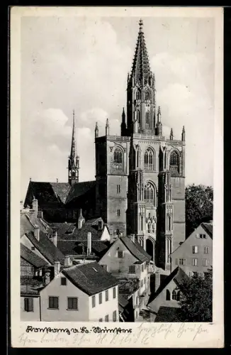 AK Konstanz, Münster gesehen über die Dächer des Ortes