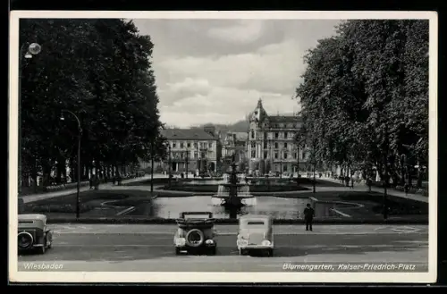 AK Wiesbaden, Blumengarten am Kaiser-Friedrich-Platz