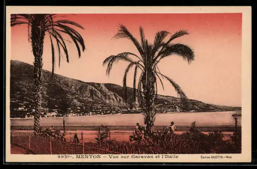 AK Menton, Vue sur Garavan et l`Italie