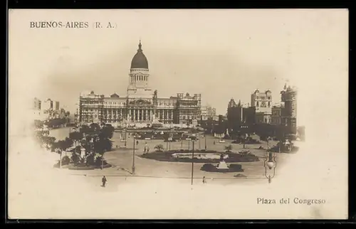 AK Buenos-Aires /R. A., Plaza del Congreso