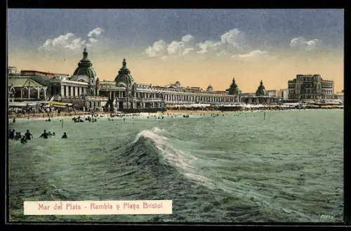 AK Mar del Plata, Rambla y Playa Bristol