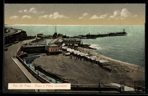 AK Mar del Plata, Playa y Pileta Lavorante