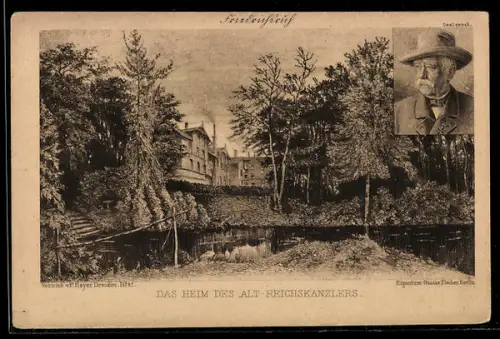 AK Portrait von Bismarck und sein Heim