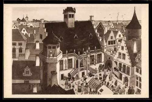 AK Chicago, World`s Fair 1933, Picturesque Belgium, In the old City of Damme