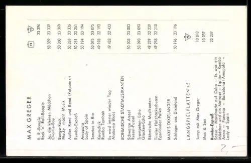 AK Musiker Max Preger, Polydor