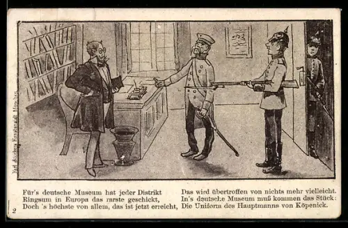 AK Berlin-Köpenick, Hauptmann von Köpenick fordert die Stadtkasse im Rathaus