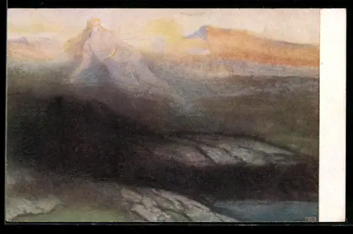 Künstler-AK Hermann Hendrich: Brünnhildes Erachen, Nibelungen