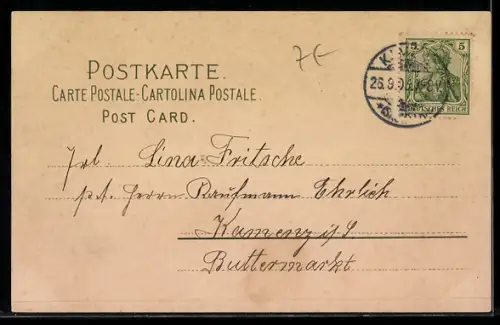 AK Korb mit Veilchen