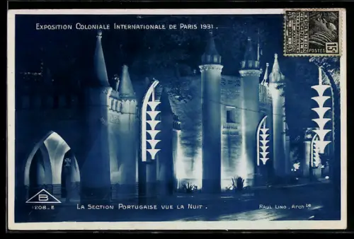 AK Paris, Exposition Coloniale Internationale 1931, La Section Portugaise vue la nuit, Ausstellung