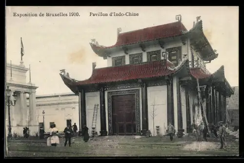 AK Bruxelles, Exposition 1910, Pavillon d`Indo-Chine, Ausstellung
