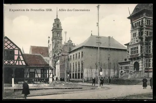 AK Exposition de Bruxelles 1910, Allee des Concessions