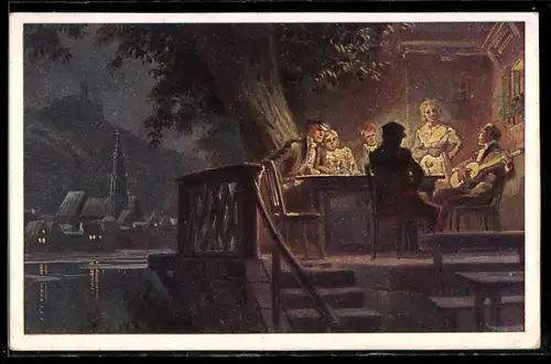 Künstler-AK P. Hey: Nr. 32, An den Rhein, an den Rhein..., Verein für das Deutschtum im Ausland