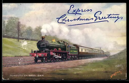 Künstler-AK Plymouth Express, englische Eisenbahn