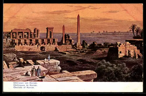Künstler-AK Karnak, Obelisken von Karnak
