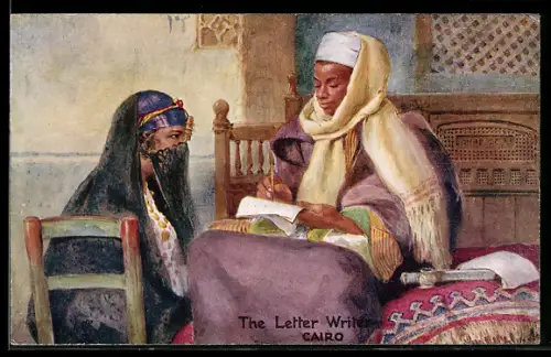 AK Cairo, The Letter Writer, Ägyptischer Schreiber