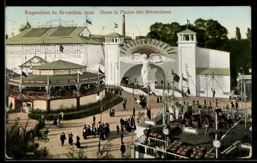 AK Bruxelles, Exposition 1910, Dans la Plaine des Attractions