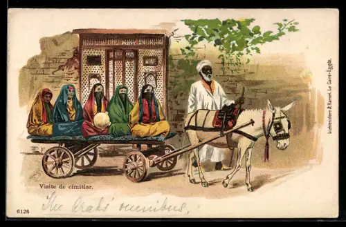 AK Visite de cimitier, arabische Volkstypen