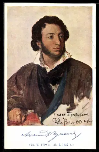 AK Portrait des Dichters Alexander Puschkin