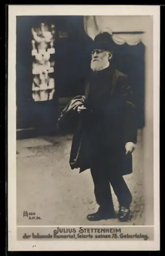 AK Humorist Julius Stettenheim beim Spaziergang