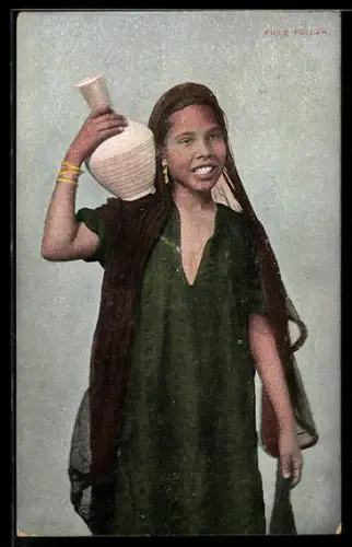 AK Fille Fellah, Mädchen mit Wasserkrug