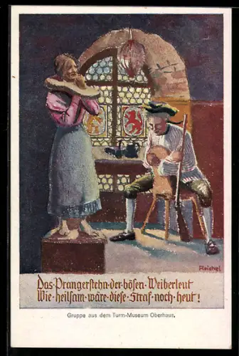 AK Passau, Gruppe aus dem Turm-Museum Oberhaus