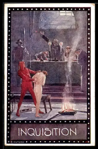 Künstler-AK Ernst Kutzer: Im Zeichen der Religion, Inquisition