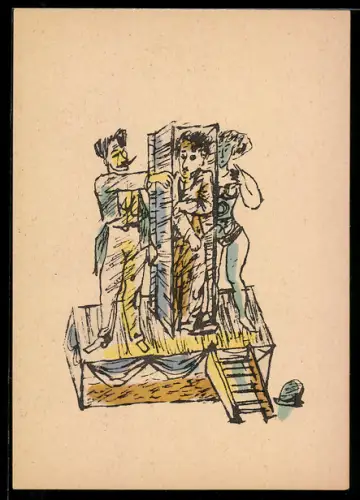 AK Schauspieler Charlie Chaplin im Zirkus, R. Ziegler, Impressionen nach dem gleichnamigen Film