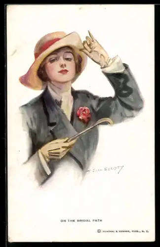 Künstler-AK F. Earl Christy: Junge Frau in Reiterkleidung
