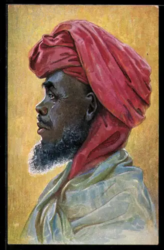 AK Araber mit Turban aus Ostafrika