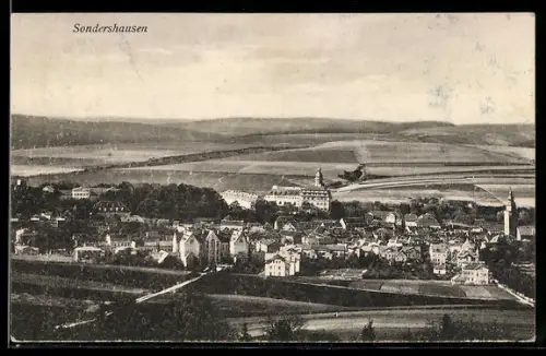 AK Sondershausen, Teilansicht mit Schloss
