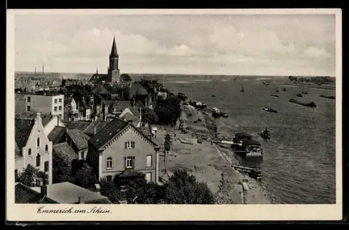 AK Emmerich am Rhein, Ortspartie mit Kirche