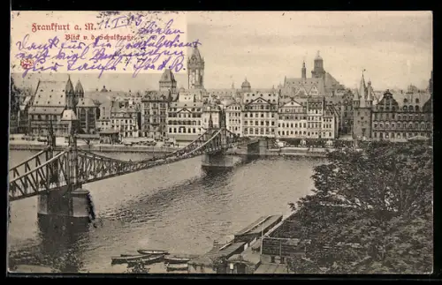 AK Frankfurt-Sachsenhausen, Blick von der Schulstrasse