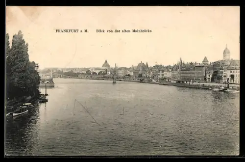 AK Frankfurt a. M., Blick von der alten Mainbrücke