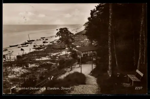 AK Ueckeritz a. Usedom, Ostseebad, Strand