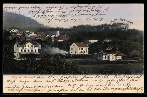 AK Haag am Hausruck, Schloss Aarhemberg, Bahnhof