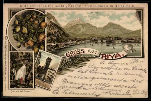 Lithographie Riva del Garda, Porta Sant` Michele, Cascata del Ponale