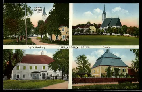 AK Heiligenberg /O.-Östr., Bigl`s Handlung, Pfarrhof, Unterer Kirchplatz