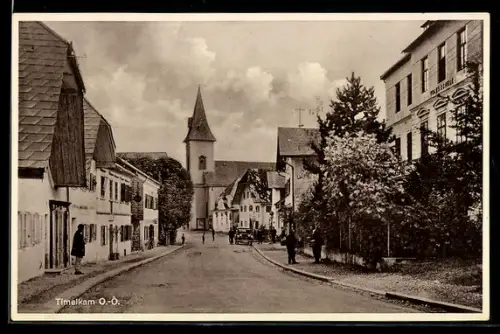 AK Timelkam, Strassenpartie mit Kirche