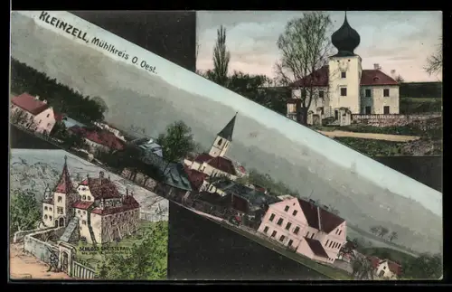 AK Kleinzell im Mühlkreis, Schloss Gneisenau, Ort mit Kirche