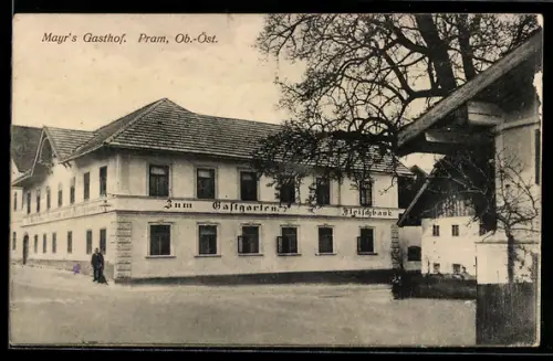 AK Pram /Ob.-Öst., Mayr`s Gasthof Zum Gastgarten