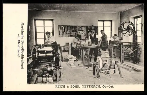AK Mettmach /Ob.-Öst., Maschinelle Bau-Möbeltischlerei Reich & Sohn