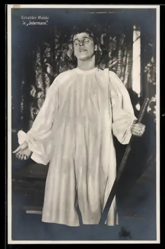 AK Alexander Moissi in Jedermann, Theaterszene