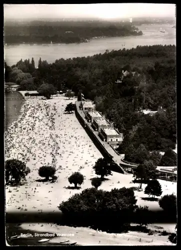AK Berlin, Ansicht vom Strandbad Wannsee aus der Vogelschau