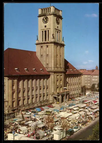 AK Berlin, Markt am Rathaus Schöneberg, John F. Kennedy-Platz