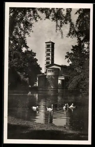 AK Potsdam, Blick auf die Friedenskirche