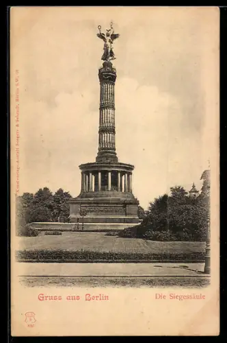 AK Berlin-Tiergarten, Totalansicht der Siegessäule